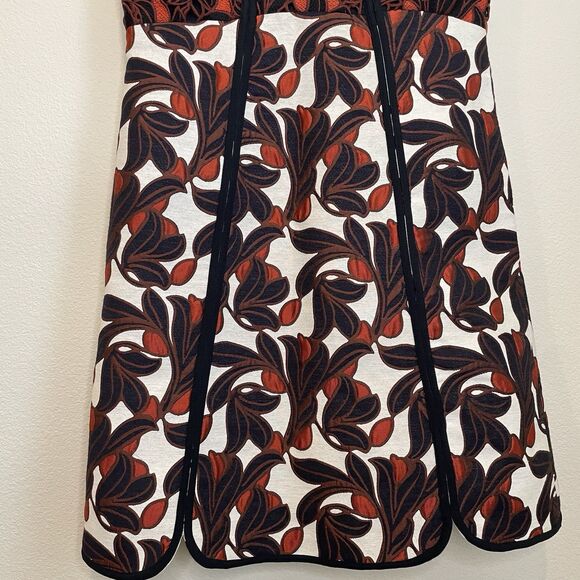 Ann Taylor Orange, Black & White Lace & Brocade Sleeveless Dress SZ 6P - Picture 4 of 10